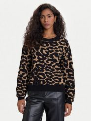 Vero Moda Sweter Siljeanimal 10330808 Brązowy Regular Fit. Brązowe swetry klasyczne damskie Vero Moda, l, z wiskozy, bez kołnierzyka. Za 179.99 zł.