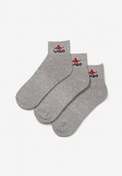 3-pack Szare Skarpety Nautilyn. Szare skarpetki damskie Born2be, bez wzorów. Za 4.99 zł.
