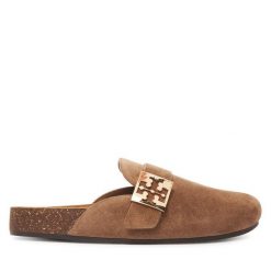 Klapki Tory Burch. Brązowe klapki damskie Tory Burch, bez wzorów, bez obcasa, bez zapięcia. Za 1,439.00 zł.