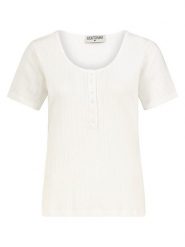 Eight2Nine Koszulka w kolorze kremowym rozmiar: XS. Brązowe bluzki damskie Eight2Nine, xs, bez wzorów, z bawełny, bez kołnierzyka, bez ramiączek. Za 43.99 zł.