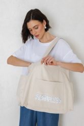 TORBA KAREN "ŁĄKA" ECRU One size - Flawless. Shopper bag Flawless, bez wzorów, na ramię, bez dodatków. Za 179.00 zł.