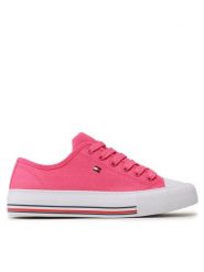 Tommy Hilfiger Trampki Low Cut Lace-Up T3A9-32677-0890313 S Różowy. Czerwone trampki dziewczęce Tommy Hilfiger, bez wzorów, z materiału, bez zapięcia. Za 239.99 zł.