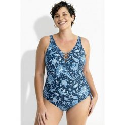 Damskie Strój kąpielowy syrenki miękkie miseczki miękkie miseczki. Niebieskie stroje jednoczęściowe Ulla Popken, bez wzorów, z elastanu. Za 239.99 zł.
