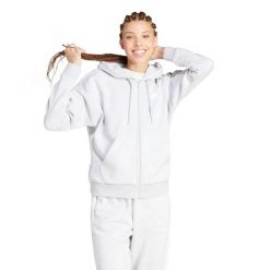 Damska bluza z kapturem full zip adidas. Białe bluzy damskie Adidas, m, bez wzorów, z dzianiny, z kapturem. Za 265.50 zł.
