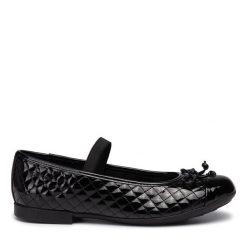 Baleriny Geox. Czarne baleriny dziewczęce Geox, bez wzorów, bez obcasa, bez zapięcia. Za 279.99 zł.