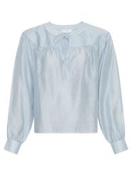 MOSS COPENHAGEN Bluzka w kolorze błękitnym rozmiar: S/M. Niebieskie bluzki damskie Moss Copenhagen, m, bez wzorów, z lyocellu, bez kołnierzyka, bez ramiączek. Za 136.13 zł.