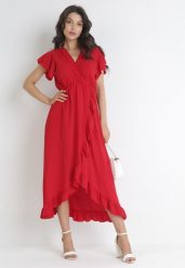 Czerwona Sukienka Mailcon. Czerwone sukienki damskie Born2be, bez wzorów, eleganckie, bez ramiączek. Za 119.99 zł.