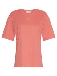 MOSS COPENHAGEN Koszulka w kolorze jasnoróżowym rozmiar: L/XL. Różowe bluzki damskie Moss Copenhagen, l, bez wzorów, z bawełny, bez kołnierzyka, bez ramiączek. Za 109.78 zł.