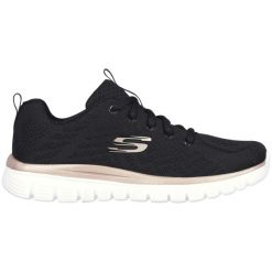 Buty damskie SKECHERS Graceful Get Connecteda. Czarne obuwie sportowe damskie Skechers, bez zapięcia, na fitness i siłownię. Za 229.99 zł.