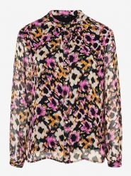 More & More Bluzka w kolorze czarno-pomarańczowo-różowym rozmiar: 38. Czarne bluzki damskie More & More, bez wzorów, bez kołnierzyka, bez ramiączek. Za 100.04 zł.