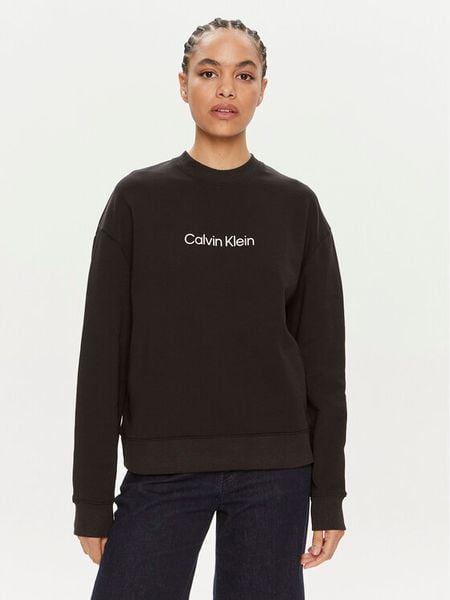 Calvin Klein Bluza Hero Logo K20K205450 Czarny Regular Fit. Czarne bluzy damskie Calvin Klein, m, bez wzorów, z bawełny, bez kaptura. Za 254.99 zł.