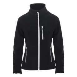 Kurtka Damska Antartida Soft Shell. Czarne kurtki damskie ROLY, s, bez wzorów, bez kaptura. Za 133.99 zł.