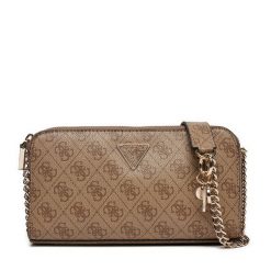 Torebka Guess. Brązowe listonoszki damskie Guess, z aplikacjami, bez dodatków. Za 319.99 zł.