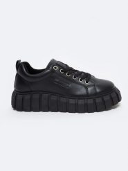 Sneakersy damskie czarne MM274617 906. Czarne obuwie sportowe damskie Big Star, z gumy, bez zapięcia, trekkingowe. Za 149.99 zł.