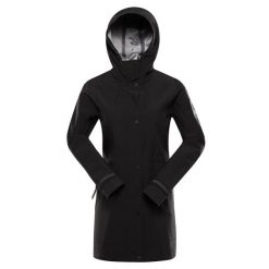 Płaszcz wodoodporny damski Alpine Pro Setija. Czarne płaszcze damskie Alpine Pro, l, bez wzorów, bez kaptura. W wyprzedaży za 399.00 zł.