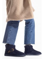 ISLAND BOOT Botki zimowe "Wintera" w kolorze granatowym rozmiar: 37. Niebieskie botki damskie Island Boot, na zimę, bez obcasa, bez zapięcia. Za 165.99 zł.