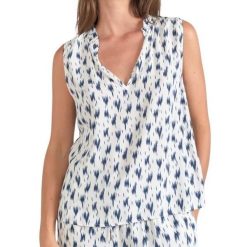 Koszulka damska Le Temps des cerises Rosita. Niebieskie koszulki damskie Le Temps Des Cerises, bez wzorów, bez kołnierzyka, bez ramiączek. W wyprzedaży za 206.00 zł.