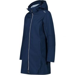 Kurtka parka z kapturem, zapinana na zamek dla kobiet CMP. Czarne kurtki sportowe damskie CMP, bez wzorów, z materiału, z kapturem. Za 438.90 zł.