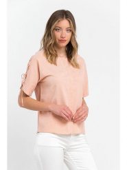 Trussardi Bluzka w kolorze łososiowym rozmiar: 40. Pomarańczowe bluzki damskie TRUSSARDI, bez wzorów, klasyczne, bez kołnierzyka, bez ramiączek. Za 364.56 zł.