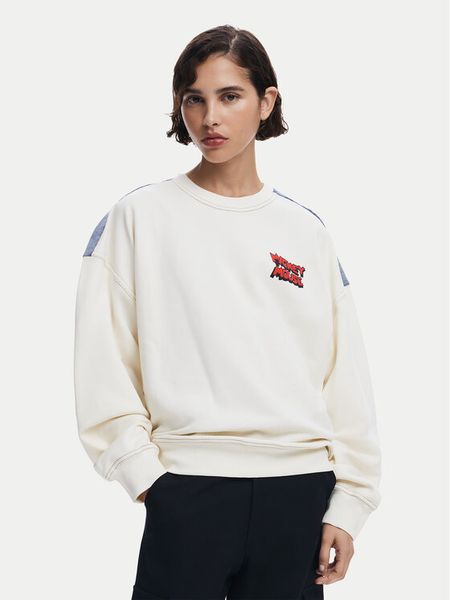 Desigual Bluza Mickey Mouse 25SWSK39 Écru Regular Fit. Bluzy damskie Desigual, m, bez wzorów, z bawełny, bez kaptura. Za 339.99 zł.