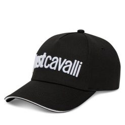 Czapka z daszkiem Just Cavalli. Czarne czapki z daszkiem damskie Just Cavalli, bez wzorów. Za 129.99 zł.
