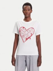 Desigual T-Shirt Roma 25WWTK50 Biały Regular Fit. Białe t-shirty damskie Desigual, xl, bez wzorów, z bawełny, bez kołnierzyka. Za 229.99 zł.