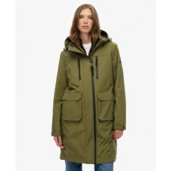 Parka damska z kapturem Superdry Longline. Zielone parki damskie Superdry, na zimę, z kapturem. Za 642.65 zł.