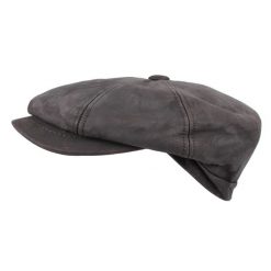 Czapka z guzikami ze skóry Nappa Horka. Brązowe czapki damskie HORKA, bez wzorów, z nubiku. W wyprzedaży za 258.50 zł.