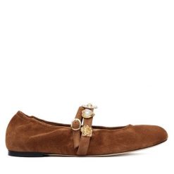 Baleriny Stuart Weitzman. Brązowe balerinki damskie Stuart Weitzman, bez wzorów. Za 2,079.00 zł.