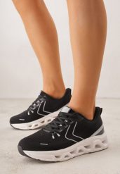 Czarne Buty Sportowe na Grubej Geometrycznej Podeszwie Alexusa. Czarne obuwie sportowe casual damskie Born2be, z dresówki. Za 119.99 zł.
