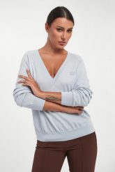 Sweter damski z wełną i jedwabiem ELISABETTA FRANCHI. Swetry klasyczne damskie Elisabetta Franchi, z wełny, bez kołnierzyka. Za 1,559.00 zł.