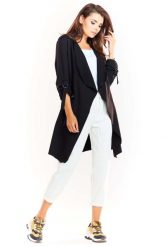 Czarna Dzianinowa Bluza - Narzutka. Czarne bluzy damskie Infinite You, l, bez wzorów, z bawełny, bez kaptura. Za 194.90 zł.