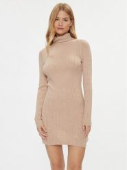 JDY Sukienka dzianinowa 15297773 Beżowy Bodycon Fit. Brązowe sukienki damskie JDY, bez wzorów, z dzianiny, bez ramiączek. Za 109.99 zł.