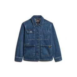 Damska kurtka dżinsowa Superdry Denim Chore. Niebieskie kurtki damskie Superdry, bez wzorów, z denimu, bez kaptura. W wyprzedaży za 301.50 zł.