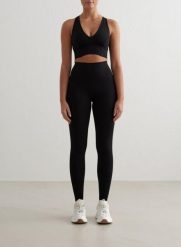 Damskie legginsy z wysokim stanem, squat proof, modelujące Sculpting Fit czarne. Czarne legginsy damskie Aim'n, l, bez wzorów, z lycry. Za 424.00 zł.