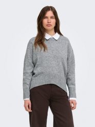 ONLY Sweter w kolorze szarym rozmiar: XL. Szare swetry klasyczne damskie Only, xl, bez kołnierzyka. Za 89.95 zł.