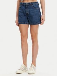Guess Jeans Szorty jeansowe W5GD0S D5O12 Granatowy Regular Fit. Niebieskie szorty damskie Guess Jeans, z aplikacjami, z bawełny. Za 199.99 zł.