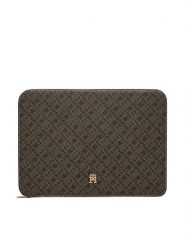 Tommy Hilfiger Etui na laptopa Th Icon Laptop Case Mono Print AW0AW18929 Czarny. Czarne torebki klasyczne damskie Tommy Hilfiger, bez dodatków. Za 369.99 zł.