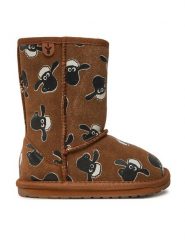 EMU Australia Śniegowce Shaun The Sheep Print K13107 Brązowy. Brązowe kozaki dziewczęce EMU Australia, bez wzorów, ze skóry, bez obcasa, bez zapięcia. Za 439.99 zł.