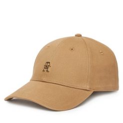 Czapka z daszkiem Tommy Hilfiger. Brązowe czapki z daszkiem damskie Tommy Hilfiger, bez wzorów. Za 209.99 zł.