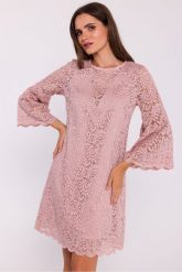 Zjawiskowa sukienka koronkowa trapezowa w kolorze różowym. Czerwone sukienki damskie Stylove, bez wzorów, z koronki, eleganckie, bez ramiączek. Za 419.00 zł.