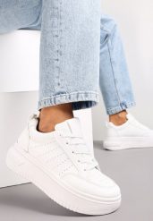 Białe Sneakersy Sznurowane na Platformie Kior. Białe obuwie sportowe damskie Renee, bez zapięcia. Za 74.99 zł.