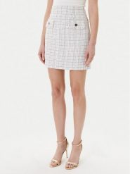 Guess Spódnica mini W5YD15 WHDB2 Biały Regular Fit. Białe spódnice damskie Guess, xl, z aplikacjami, z syntetyku, mini. Za 269.99 zł.