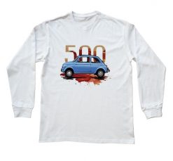 Fiat 500 — bluzka z długim rękawem. Białe bluzki damskie nikiniki, s, bez wzorów, z bawełny, eleganckie, bez kołnierzyka, bez ramiączek. W wyprzedaży za 75.65 zł.
