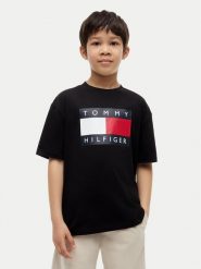 Tommy Hilfiger T-Shirt Heritage KB0KB10340 Czarny Regular Fit. Czarne t-shirty i koszulki chłopięce Tommy Hilfiger, bez wzorów, z bawełny, bez kołnierzyka, bez ramiączek. Za 169.99 zł.
