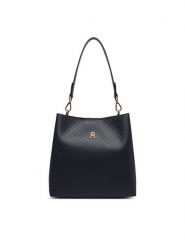 Tommy Hilfiger Torebka Th Icon Shoulder Bag Mono AW0AW19000 Granatowy. Niebieskie torebki klasyczne damskie Tommy Hilfiger, ze skóry, bez dodatków. Za 649.99 zł.