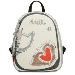 Szary Stylowy Plecak Damski Anekke. Szare plecaki Anekke, z aplikacjami. Za 389.00 zł.