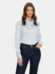 Guess Koszula W5RH31 WAF10 Błękitny Regular Fit. Niebieskie koszule damskie Guess, m, z aplikacjami, z bawełny, biznesowe, bez kołnierzyka, bez ramiączek. Za 219.99 zł.