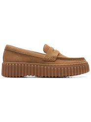 Clarks Skórzane mokasyny "Torhill Penny" w kolorze jasnobrązowym rozmiar: 38. Brązowe mokasyny damskie Clarks, bez obcasa. Za 276.71 zł.