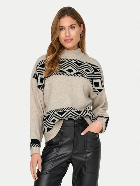 ONLY Golf Victoria 15321179 Beżowy Regular Fit. Brązowe golfy damskie Only, xl, bez wzorów, z syntetyku, bez ramiączek. Za 169.99 zł.